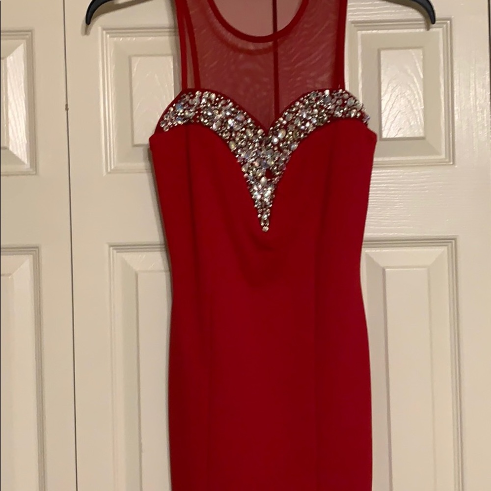 Red cocktail dress